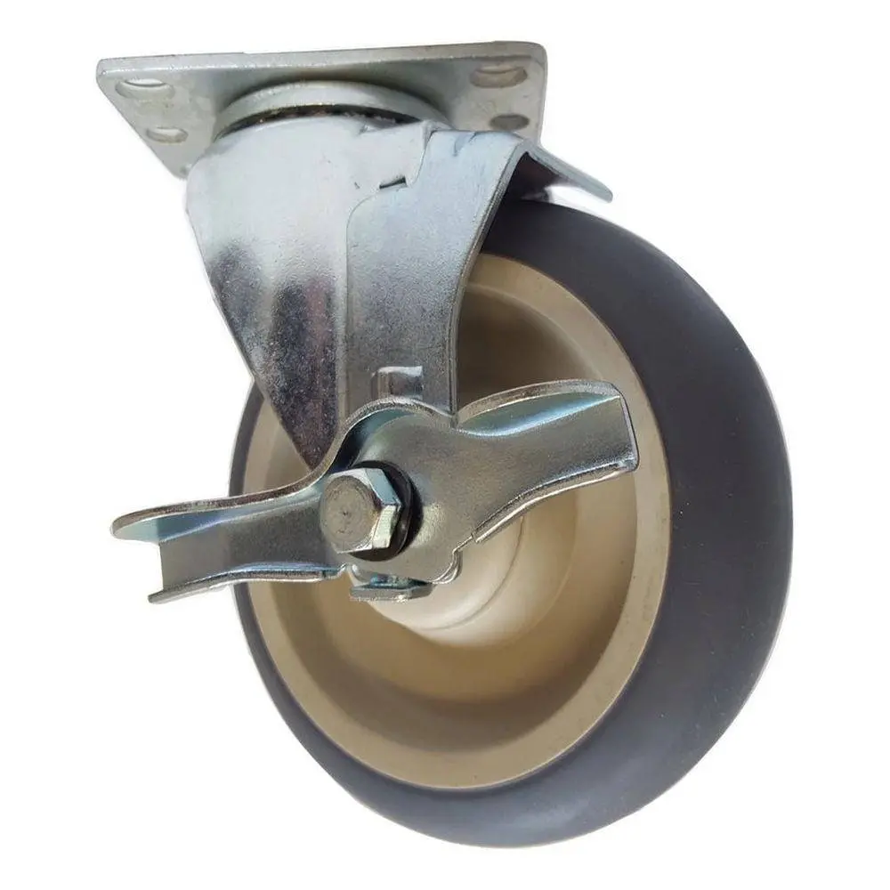 5" X 1-1/4" Thermo-Pro Wheel Swivel Caster W/ Brake - 300 Lbs. Capacity 1