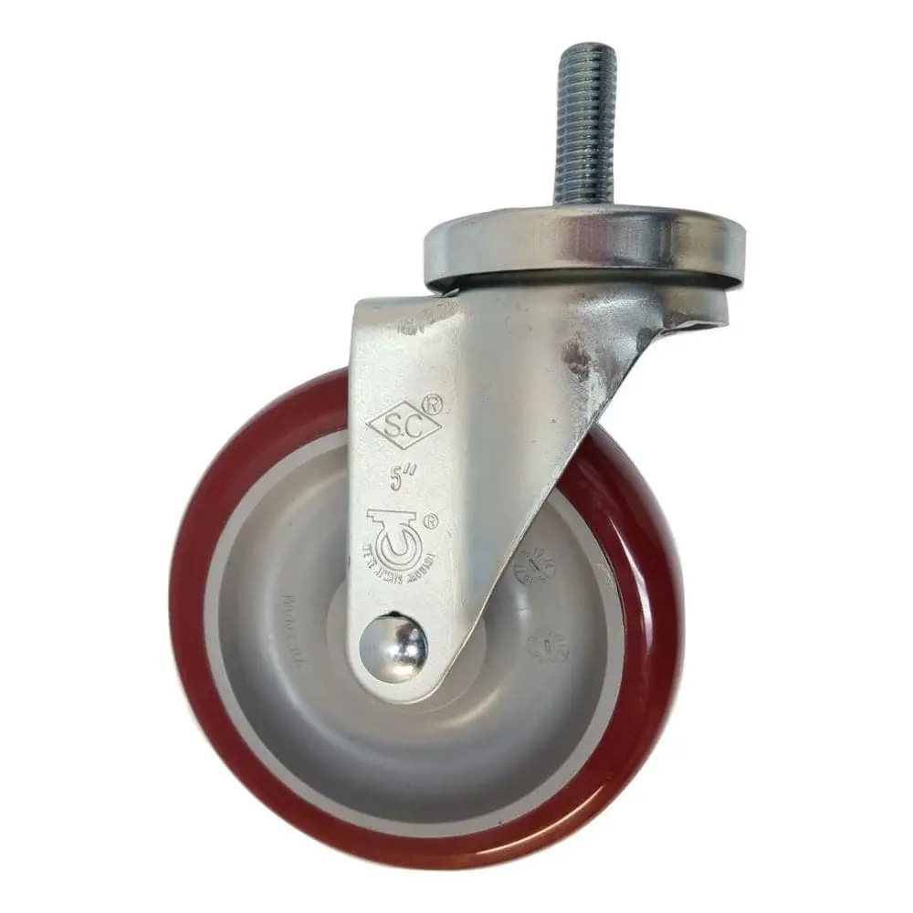 5" X 1-1/4" Polymadic Wheel Threaded Swivel Stem Caster (1/2") - 350 Lbs. Cap. 1