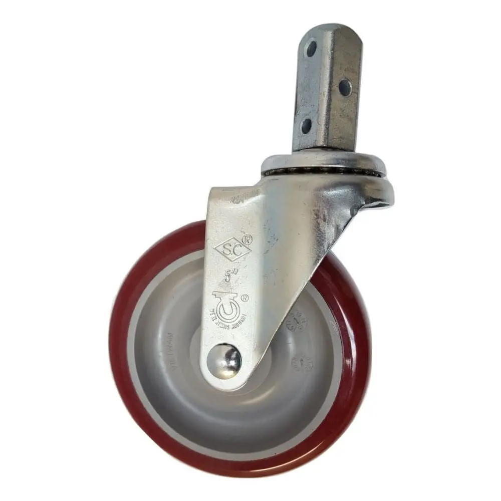 5" X 1-1/4" Polymadic Wheel Square Swivel Stem Caster - 350 Lbs. Capacity 1