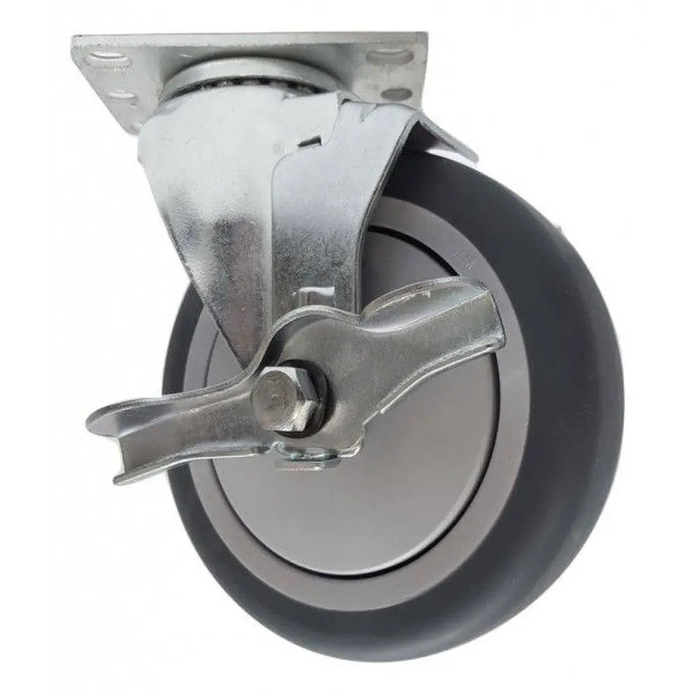 5" X 1-1/4" Thermo-Pro Wheel Swivel Caster W/ Brake - 300 Lbs. Capacity 1