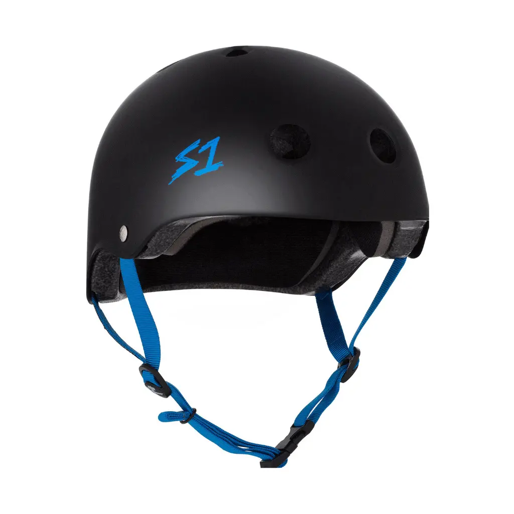S1 Lifer Matte Black With Cyan Straps Helmet 1