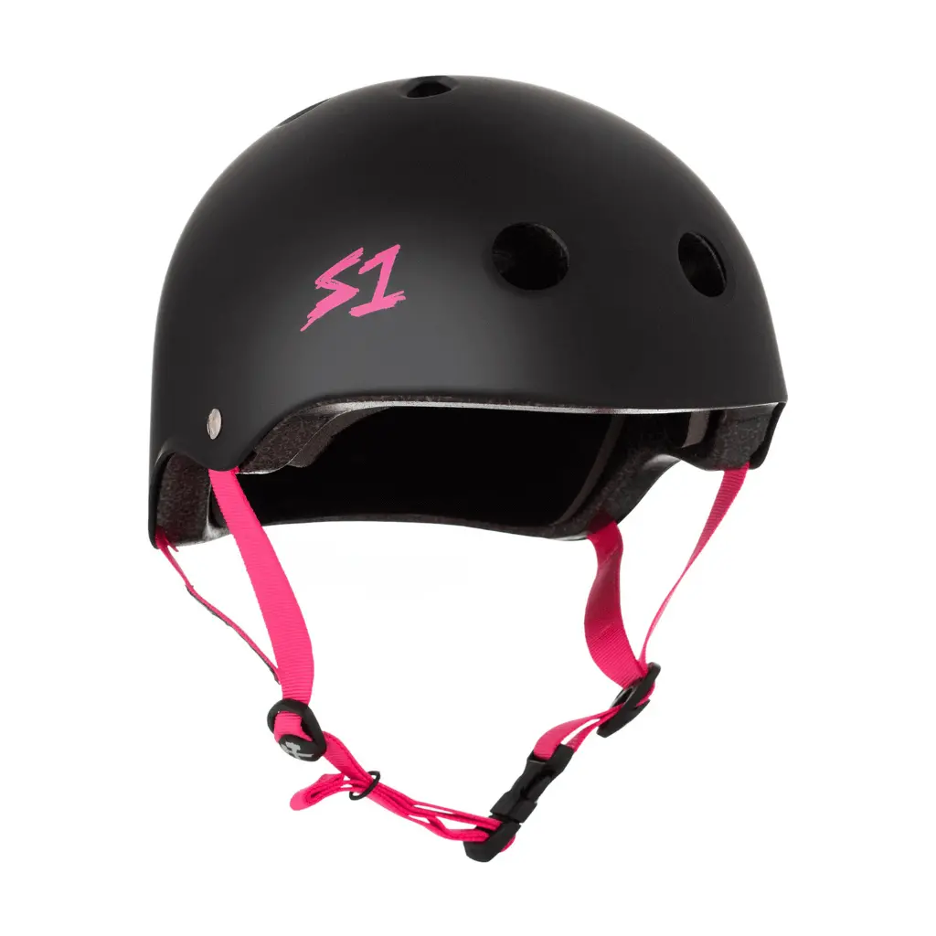 S1 Lifer Matte Black With Pink Straps Helmet 1