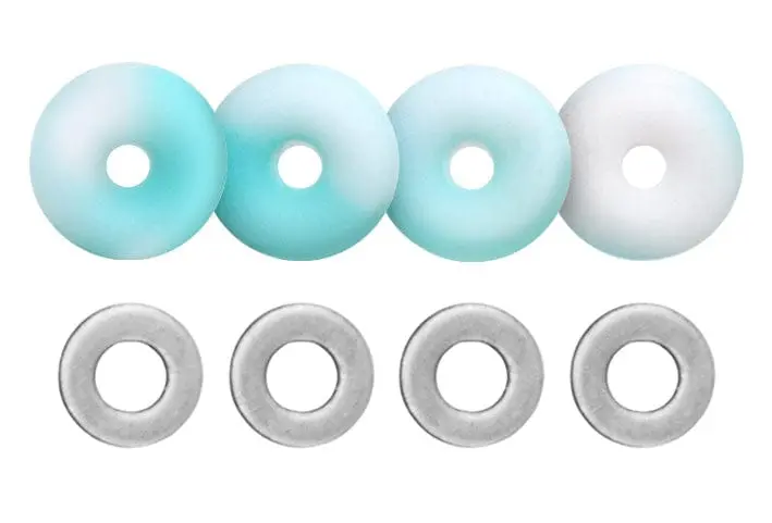 O-Ring Bushings Pro Duro Series - Multiple Durometers - Teal & White Swirl 1