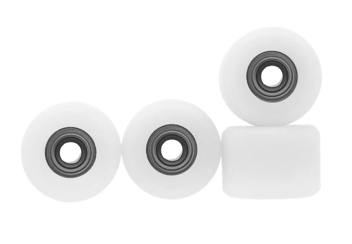Apex Shorty 61D Urethane Wheels - Abec-9 Bearings - White Snow Colorway 1