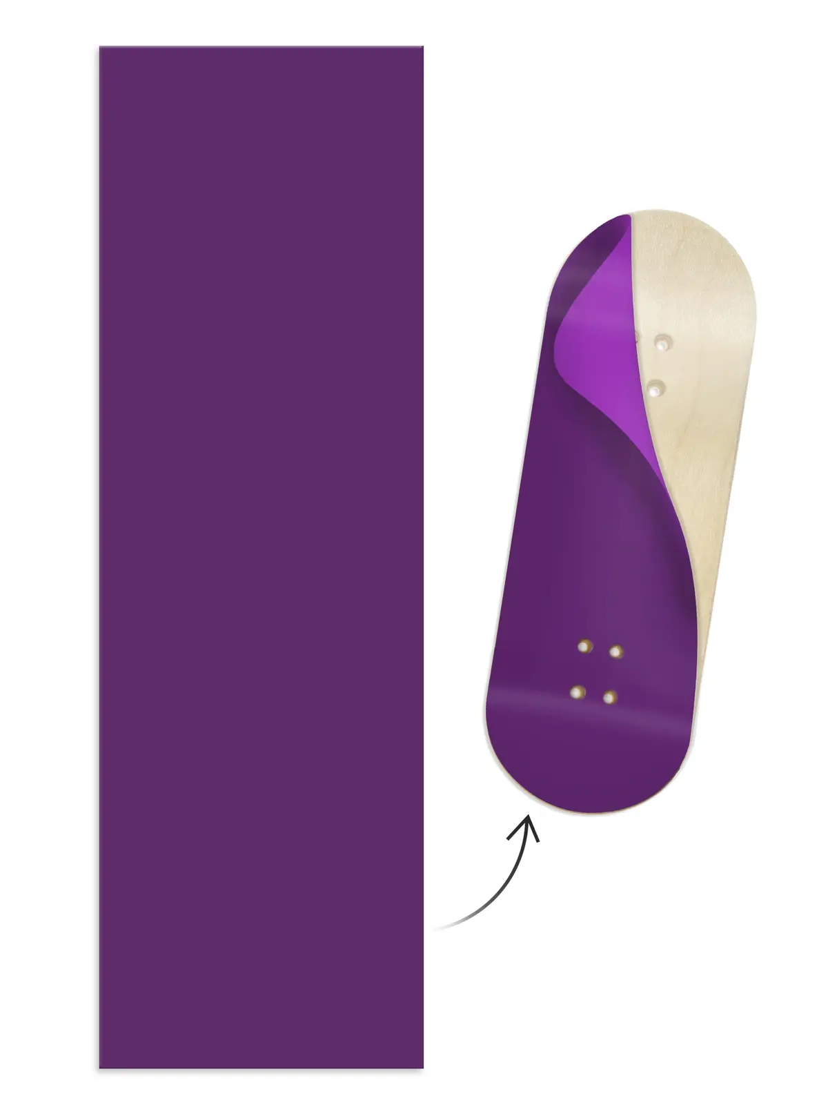 "Purple Orchid Colorway" Colorblock Fingerboard Deck Wrap - 35Mm X 110Mm 1