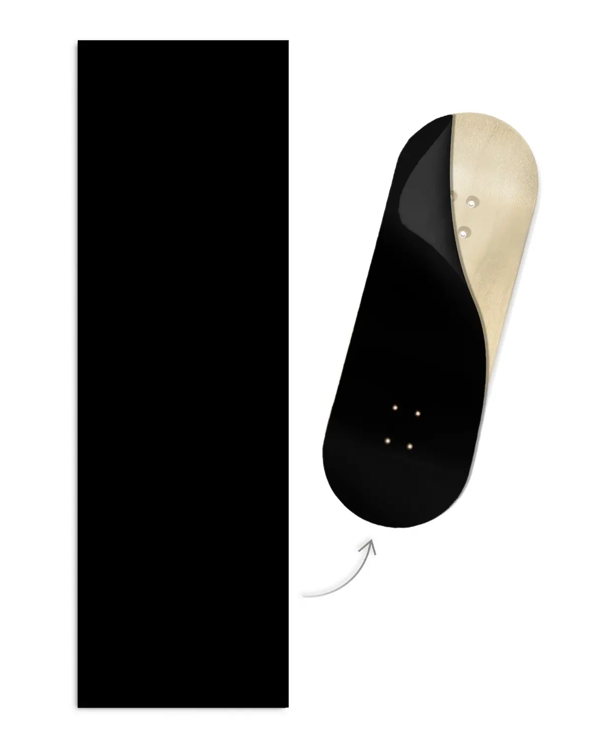 "Phantom Black Colorway" Colorblock Fingerboard Deck Wrap - 35Mm X 110Mm 1
