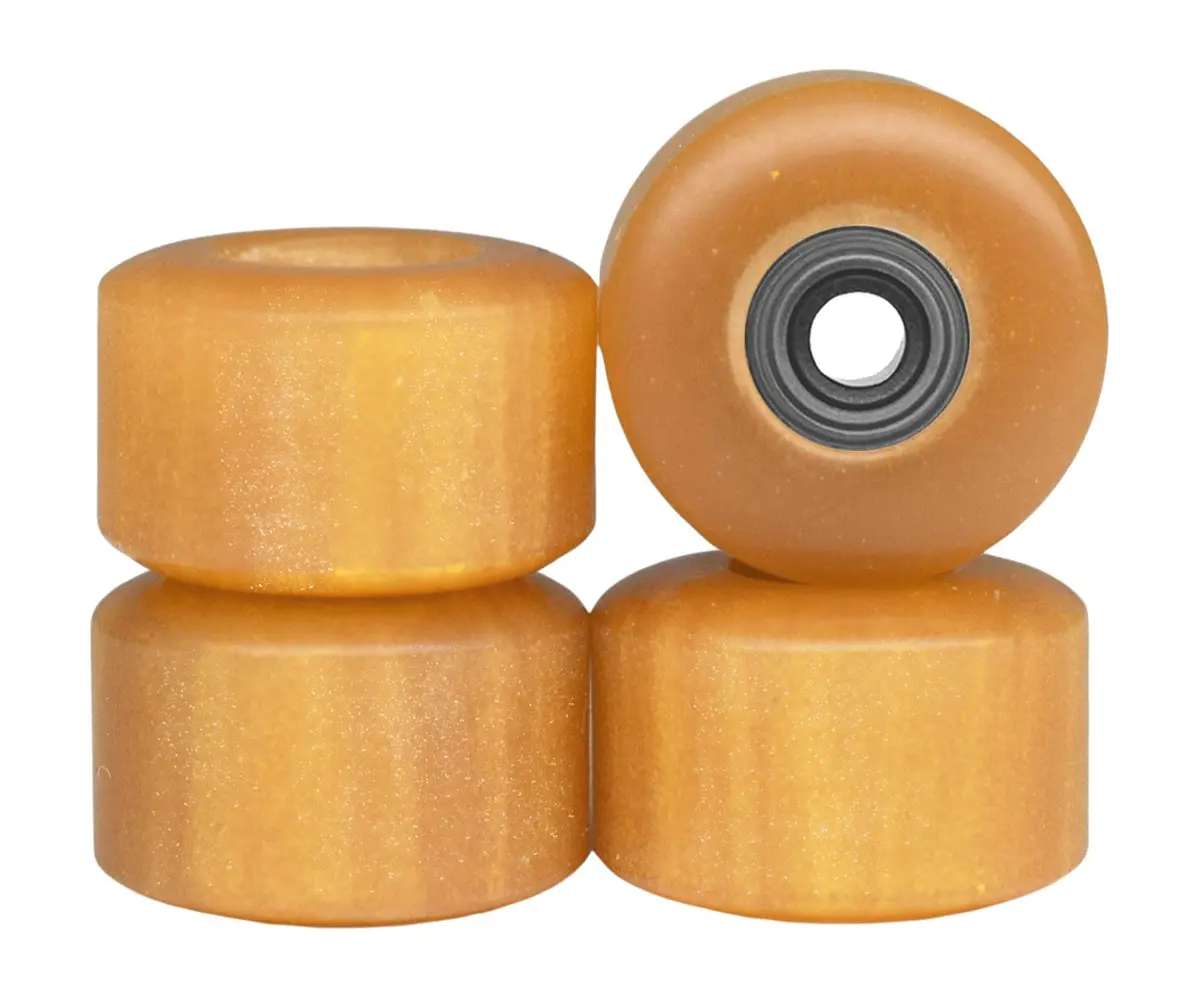 Apex New Street, Geode Series Wheels - 77D Urethane - Abec-9 Bearings - "Gold & Amber Swirl" 1