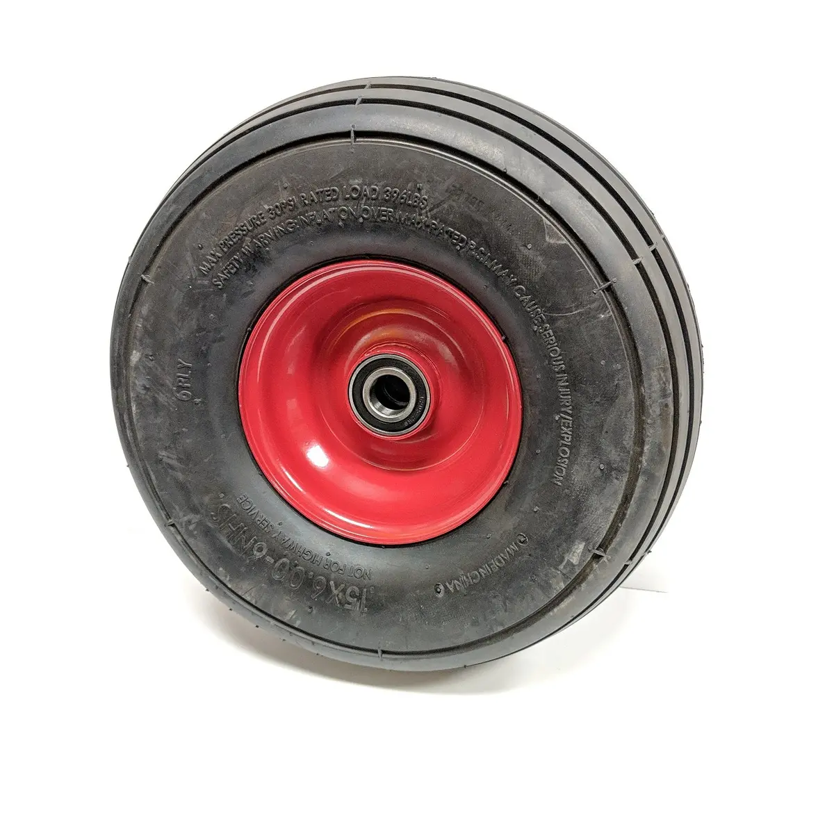 15 X 6.0-6 Tedder Tire And Wheel, 6-Ply, 2" Bearing Width, For Use With Dust Cap 1