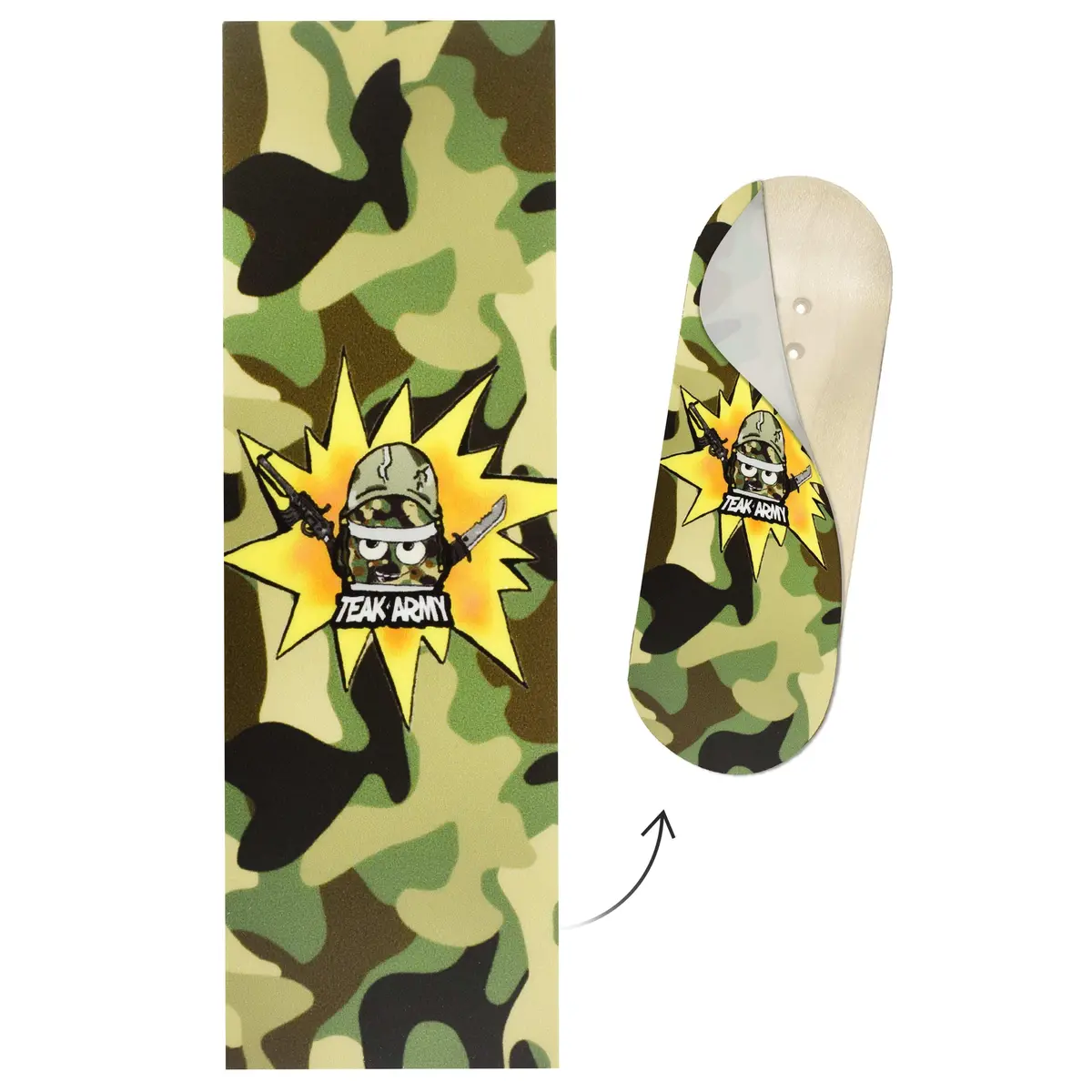 "Teak Army Camo" Deck Graphic Wrap - 35Mm X 110Mm 1