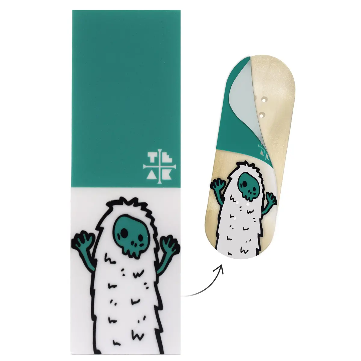 "Teal Yeti" Deck Graphic Wrap (Transparent Background) - 35Mm X 110Mm 1