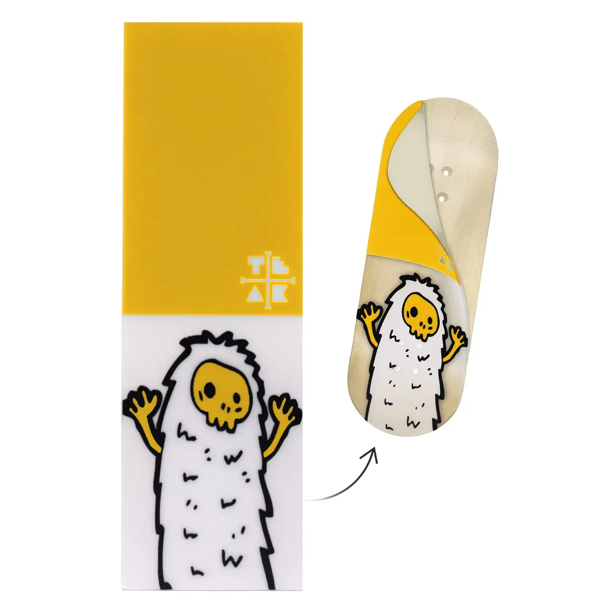 "Yellow Yeti" Deck Graphic Wrap (Transparent Background) - 35Mm X 110Mm 1