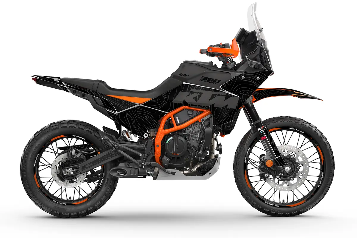 Ktm 390 Adventure R / X Graphics - "Topography" (Black) 1