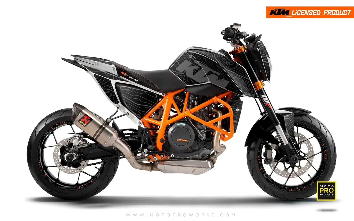 Ktm 690 Duke Graphics - "Topography" (Black) 1