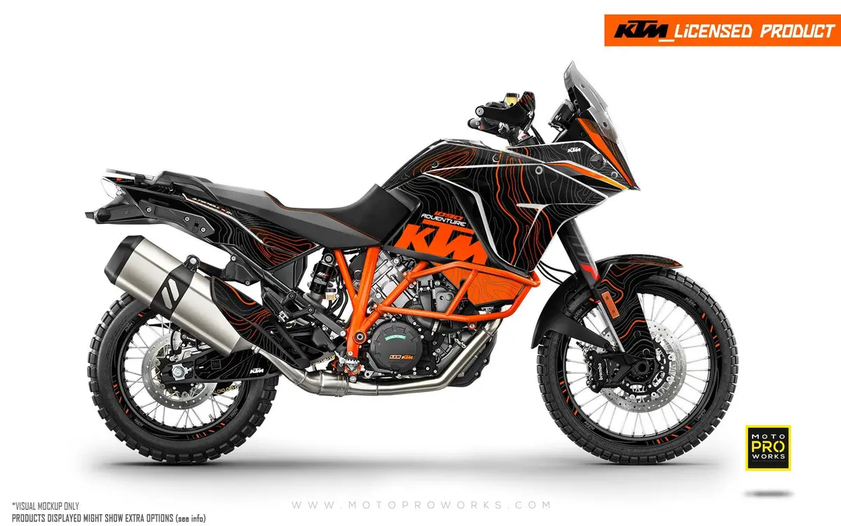 Ktm 1190 Adventure Graphics - "Topography" (Black/Orange) 1