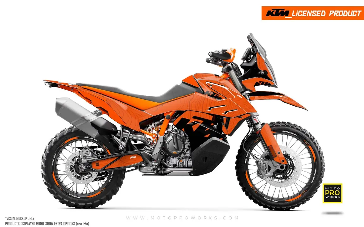 Ktm 790/890 Adventure R/S Graphics - "Topography" (Orange) 1