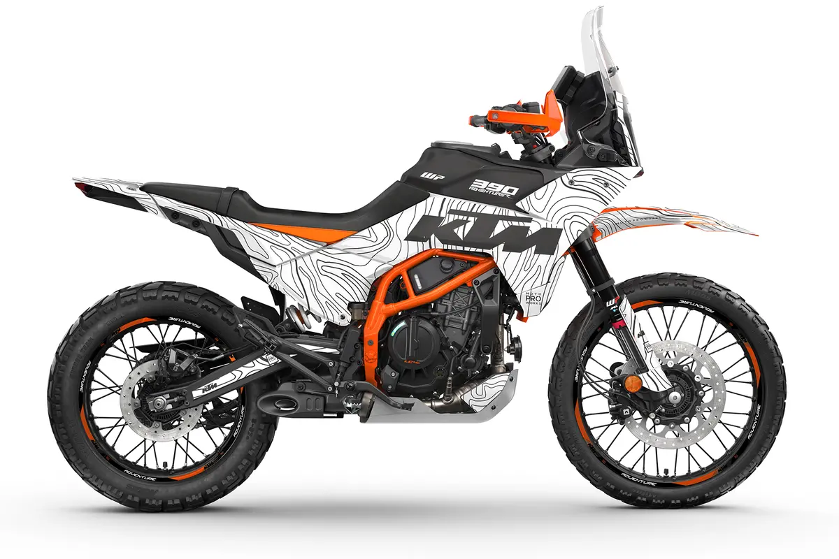 Ktm 390 Adventure R / X Graphics - "Topography" (White) 1