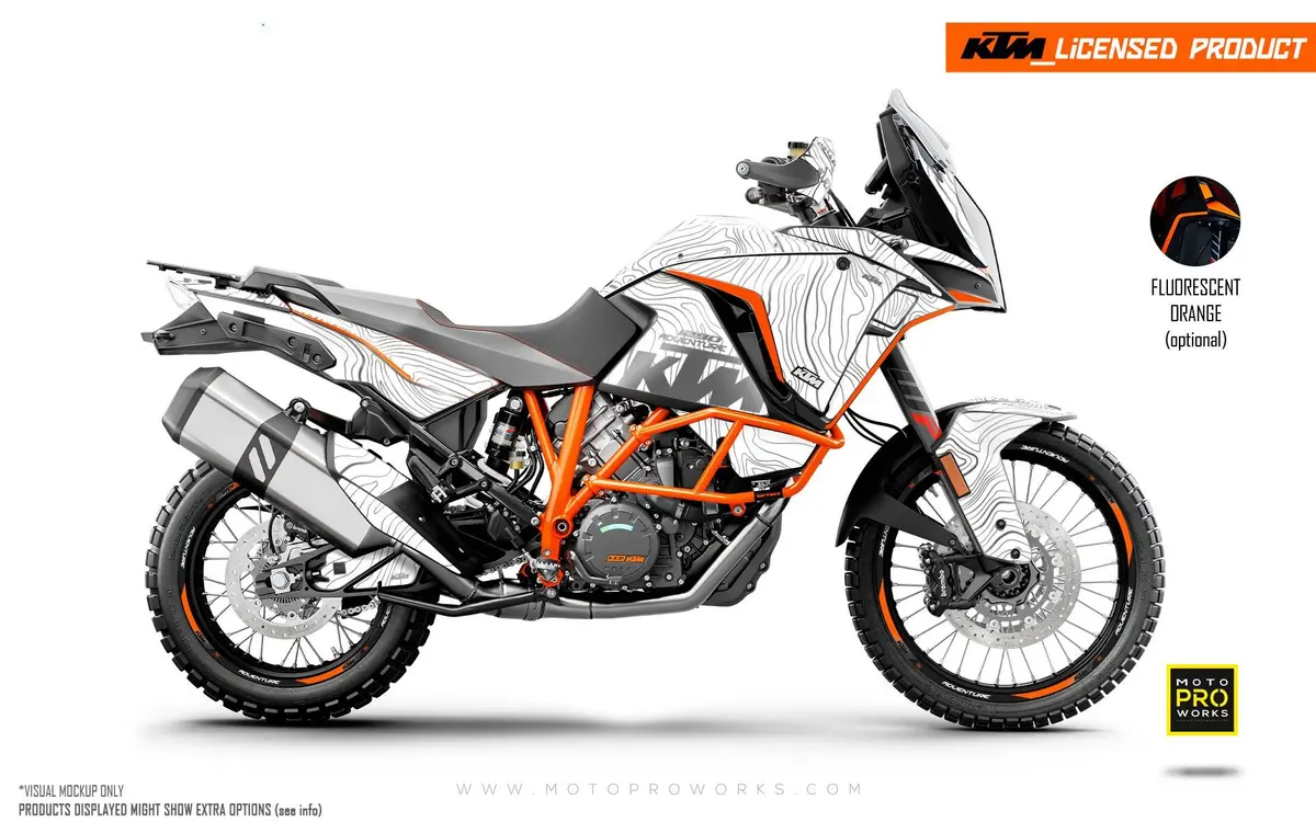 Ktm 1290 Super Adventure Graphics - "Topography" (White) 1