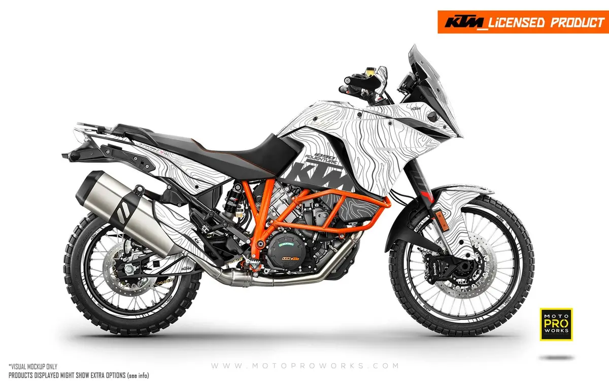 Ktm 1190 Adventure Graphics - "Topography"  (White) 1