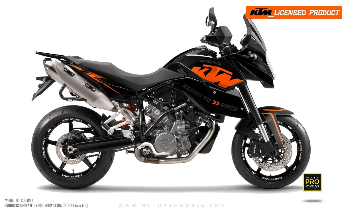 Ktm 990 Sm / Smr / Smt Graphics - "Torque" (Black/Orange) 1
