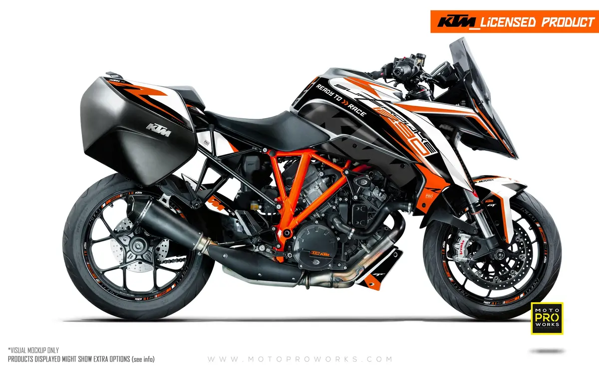 Ktm 1290 Super Duke Gt Graphics - "Torque" (White/Black/Orange) 1