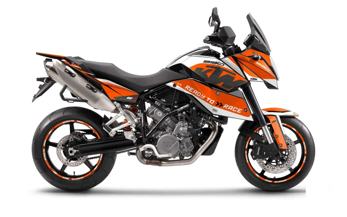 Ktm 990 Sm / Smr / Smt Graphics - "Torque" (White/Orange) 1