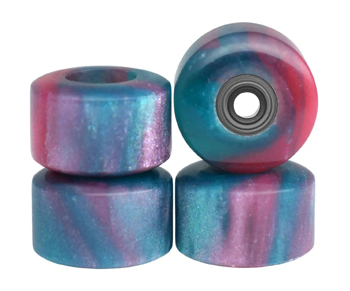 Apex New Street, Geode Series Wheels - 77D Urethane - Abec-9 Bearings - "Galaxy Jasper Swirl" 1