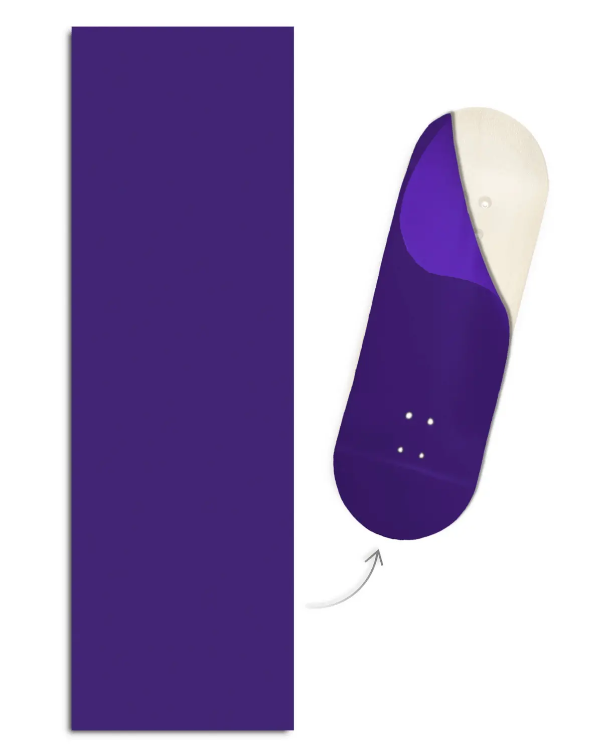 "Purple Plum Colorway" Colorblock Fingerboard Deck Wrap - 35Mm X 110Mm 1