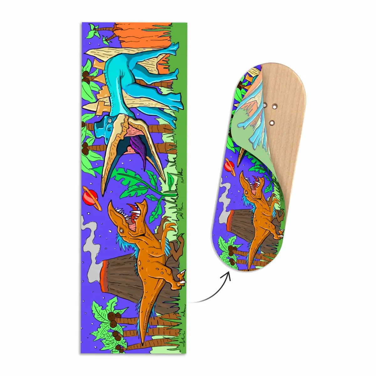 "Chilla'saurus" Deck Graphic Wrap - 35Mm X 110Mm 1