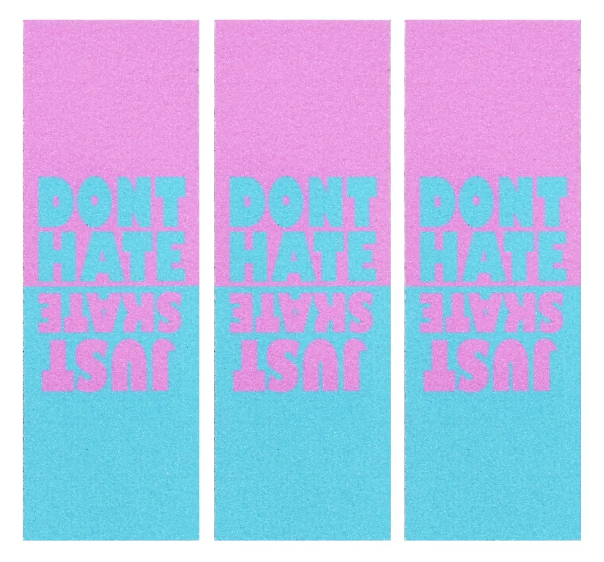 3Pk Fingerboard Skate Grip Tape, "Don't Hate, Just Skate" Cotton Candy Colorway Edition - 38Mm X 114Mm 1