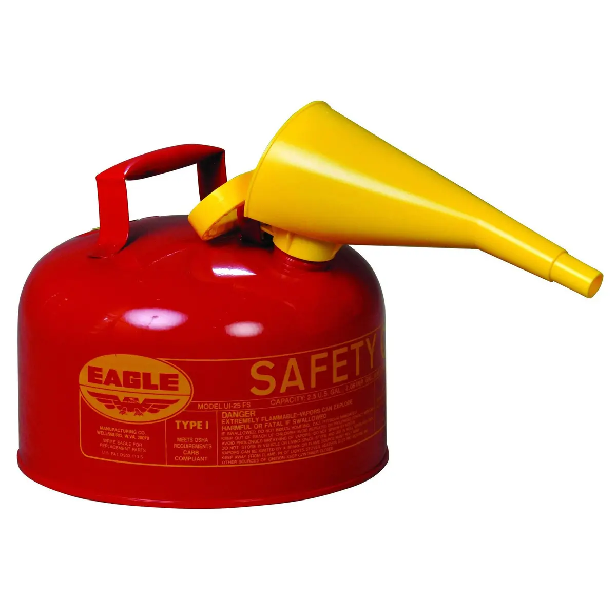 Type I Safety Can, 2.5 Gal. Red With F-15 Funnel 1