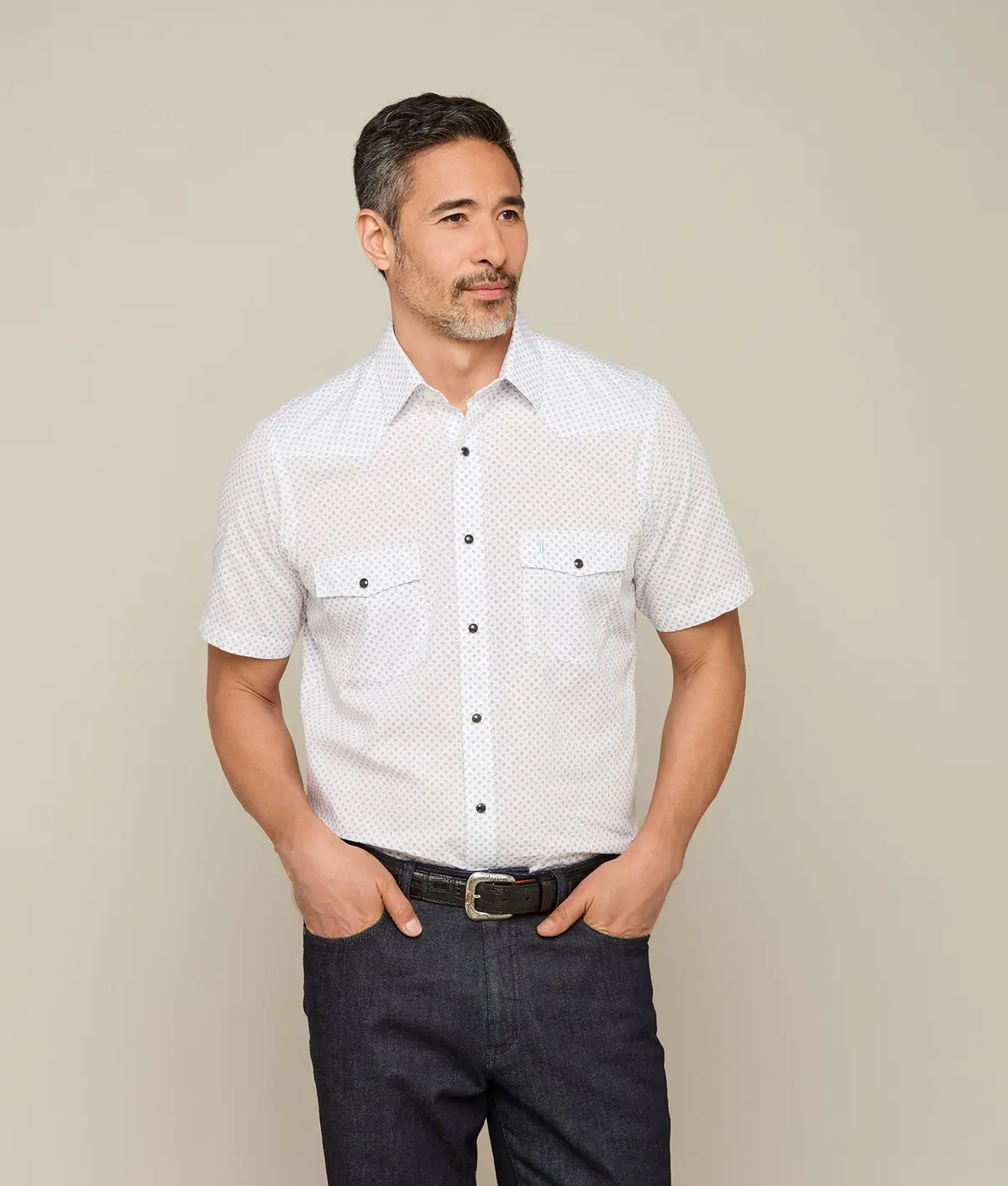 Austin Classic Fit :: Blue And Navy Circle Print 1