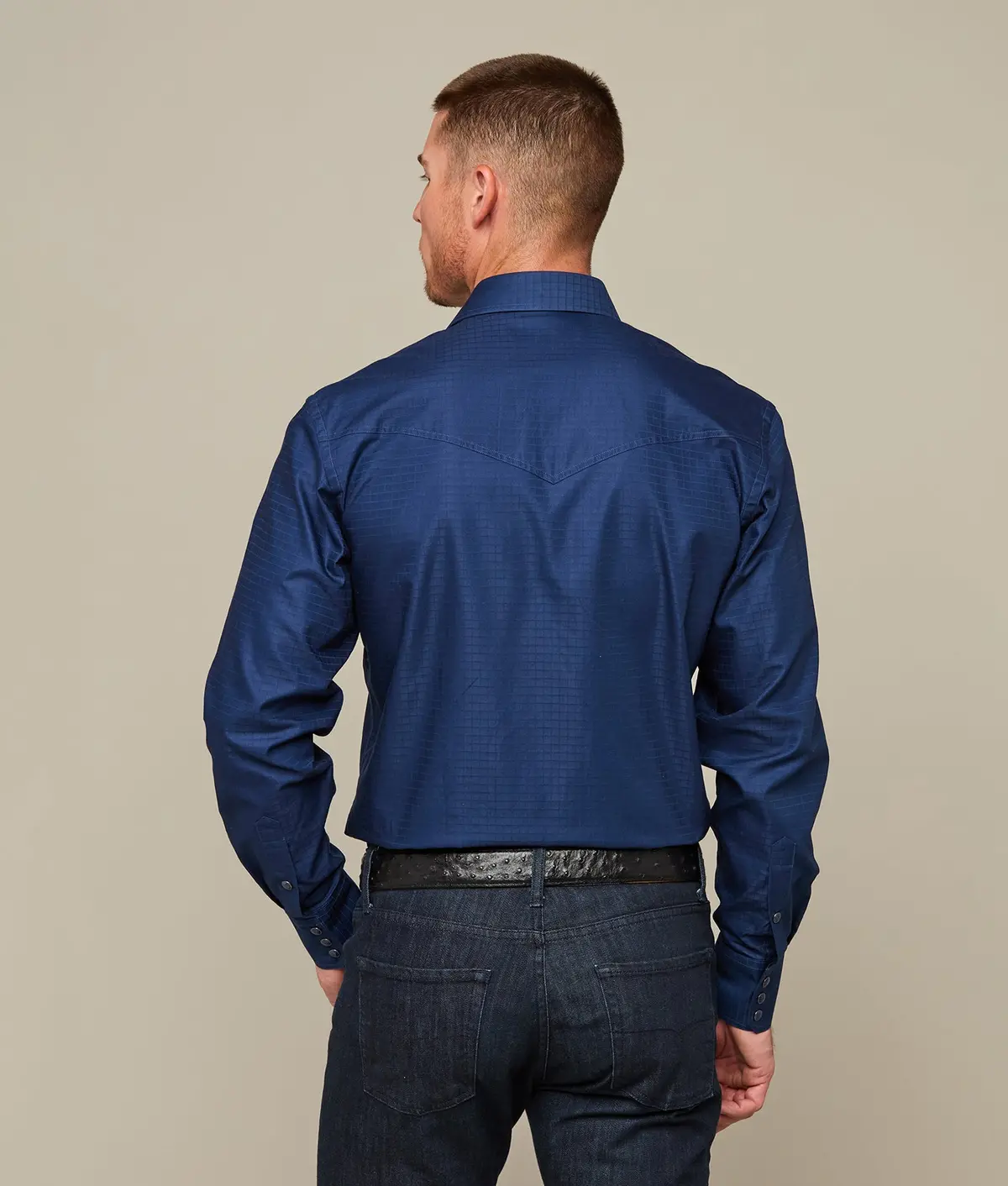 Square Dobby Shirt :: Navy 3