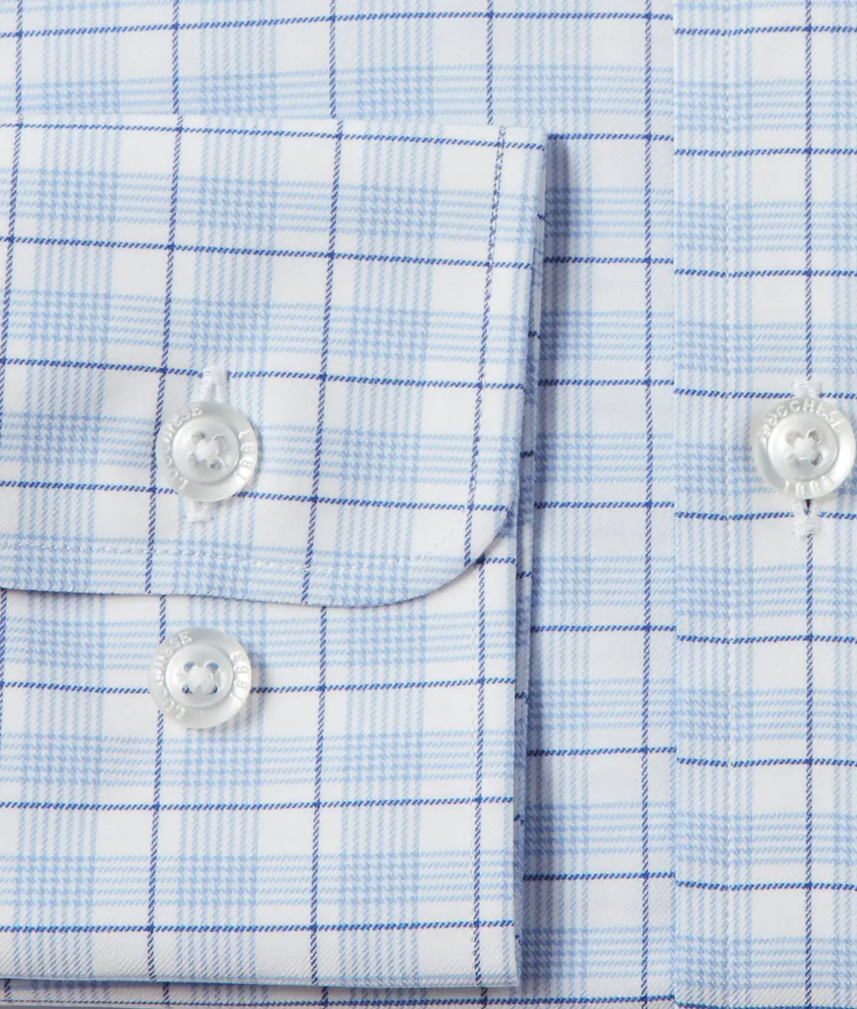 San Antonio Cowboy Fit :: White And Blue Graph Plaid 3