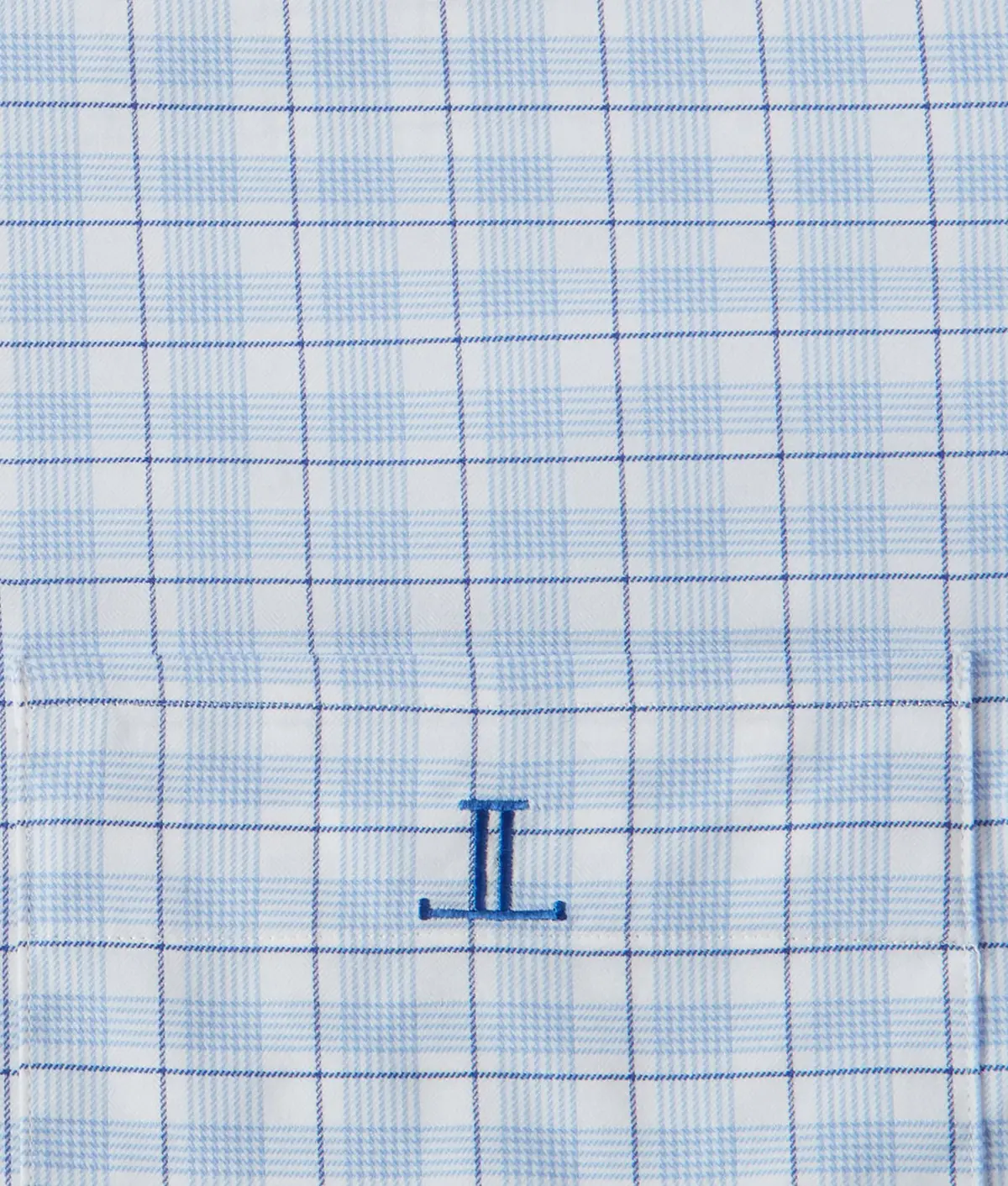 San Antonio Cowboy Fit :: White And Blue Graph Plaid 2