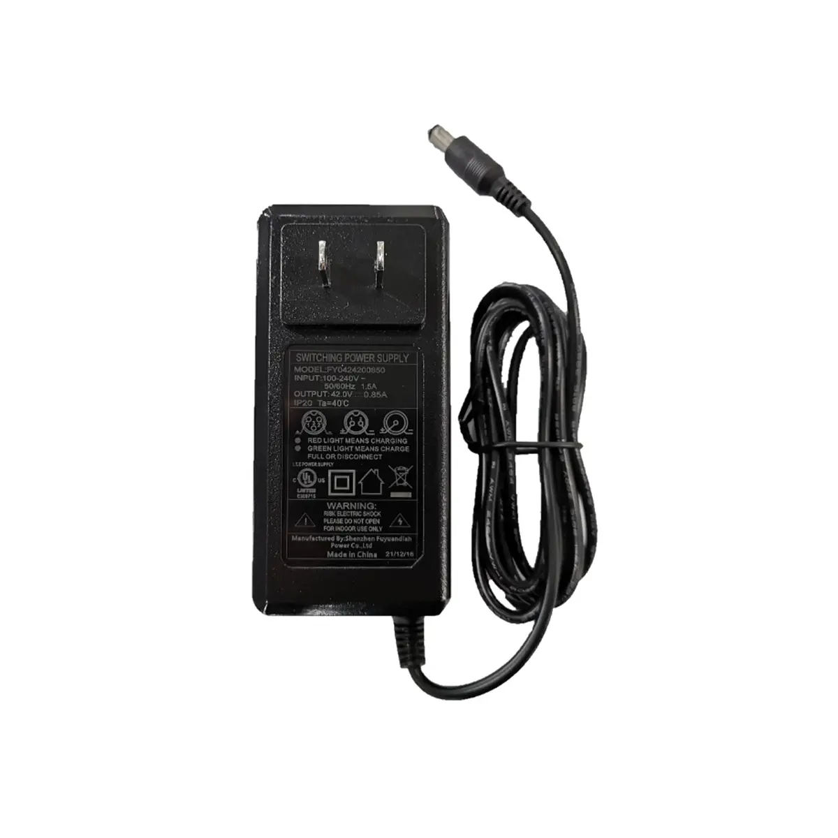 V14 / Glide Pro / Nova Pro / Pilot / Trinity Plus / Trinity Max / G2 / Vibe / Glider Charger 42V 0.85A 1