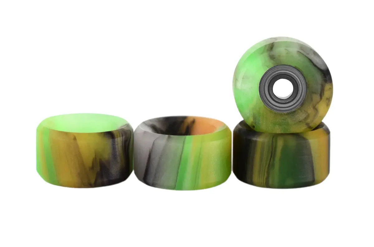 Apex Slim Bowl Wheels - 61D Urethane - Abec-9 Bearings - "Spooky Swirl" 1