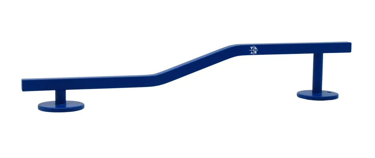 Square, Bi-Level Fingerboard Rail, 12" Long - Steel Construction - Cobalt Blue 1
