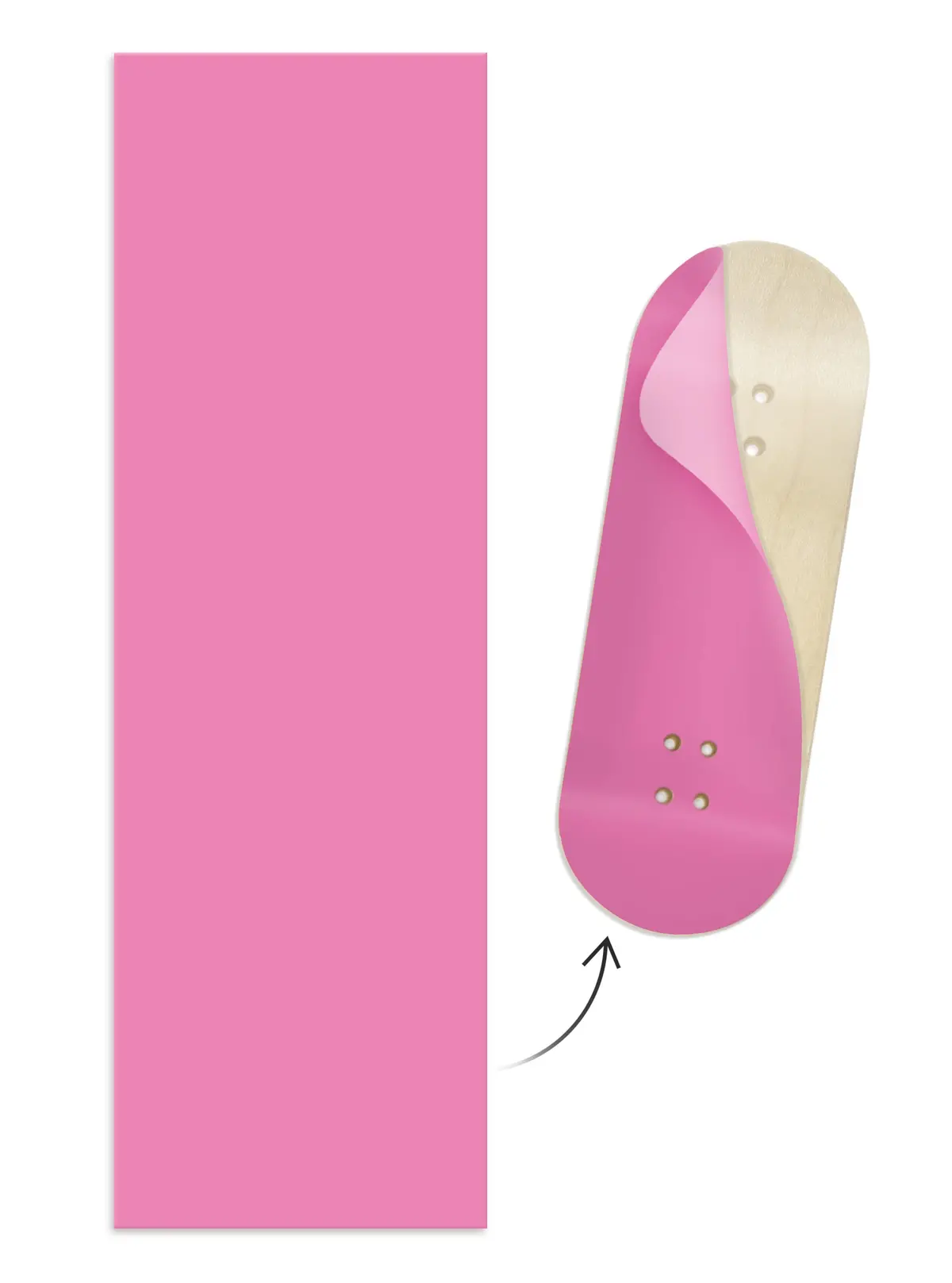 "Primrose Pink Colorway" Colorblock Fingerboard Deck Wrap - 35Mm X 110Mm 1
