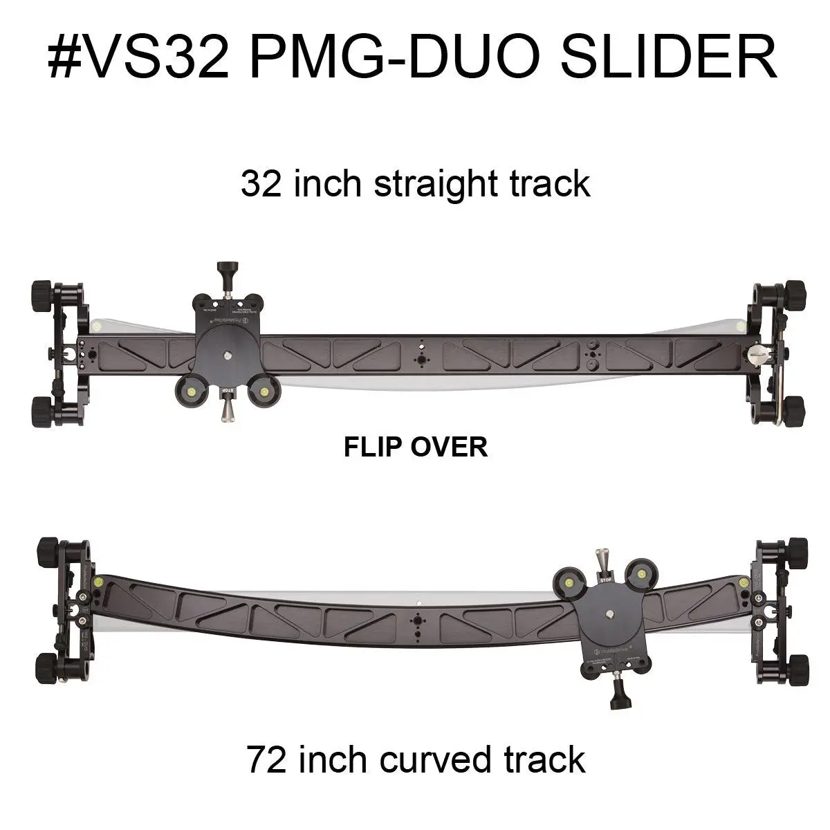 Vs32 Duo Dual Track Video Slider 32" Straight & 72" Curved With Carrying Case 1