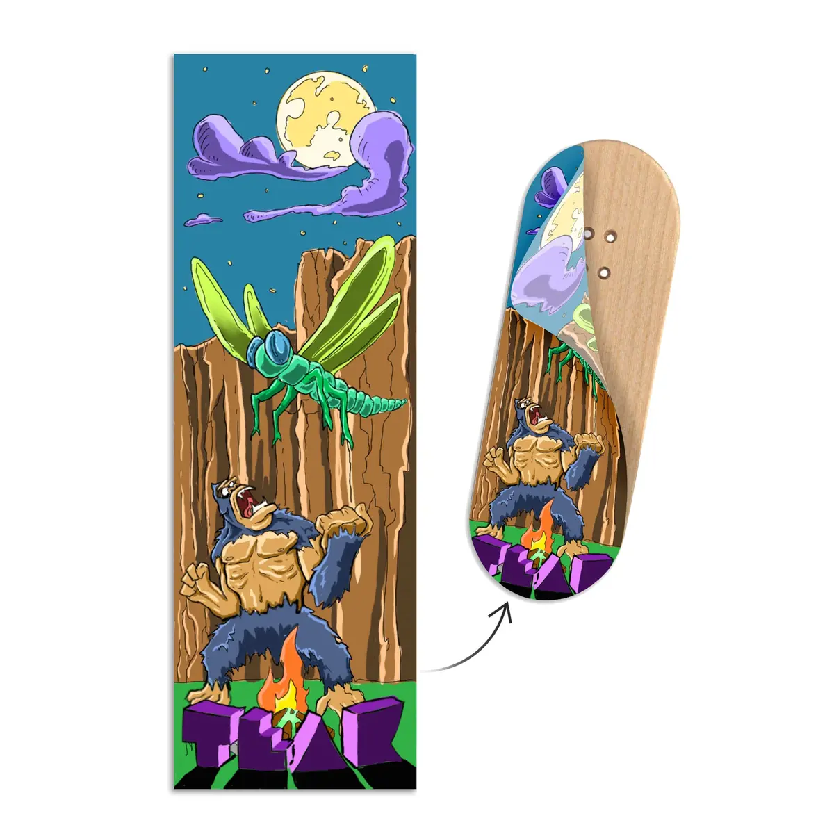 "Angry Ape" Deck Graphic Wrap - 35Mm X 106Mm 1