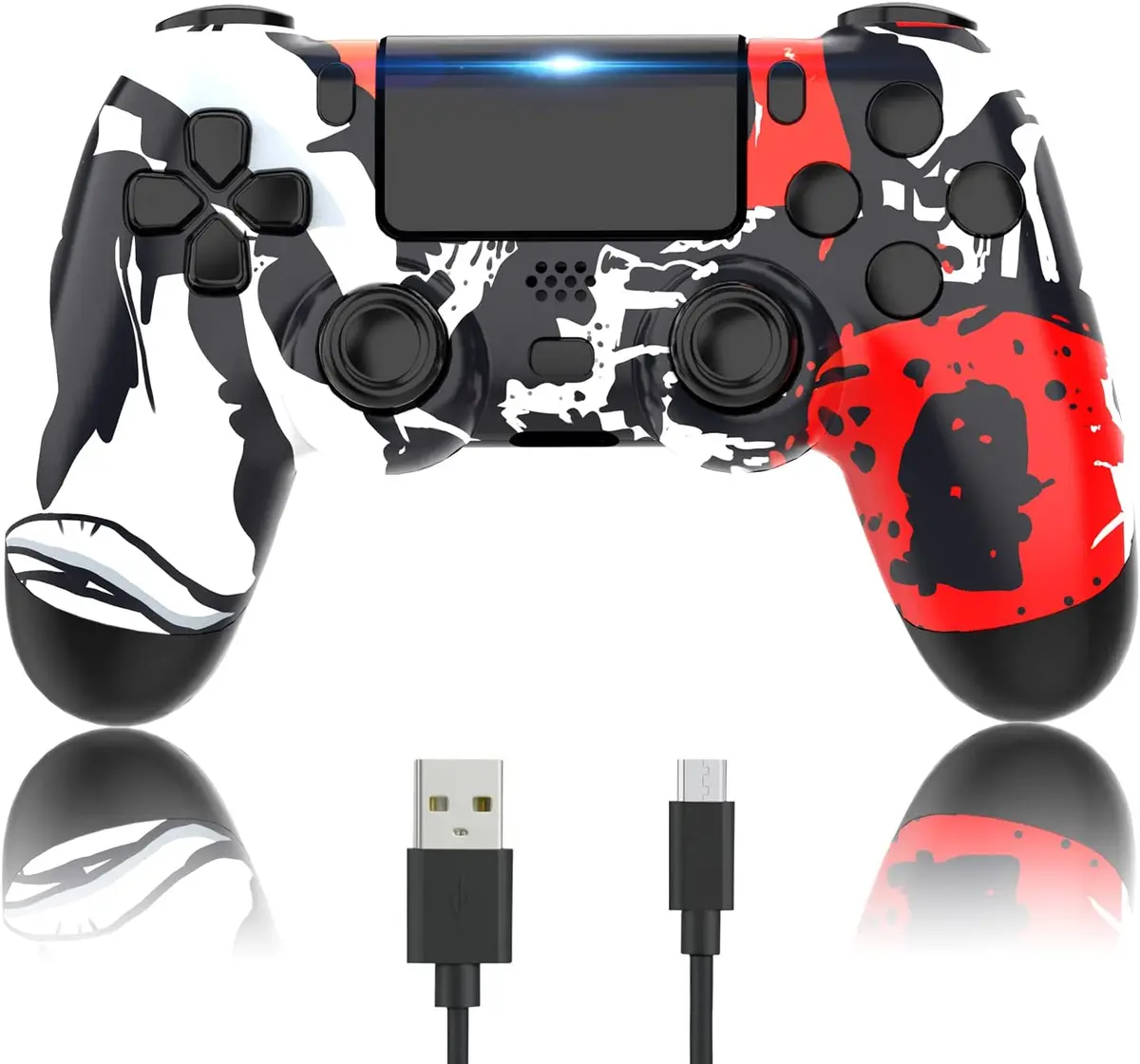 Comando Compativel Tema Vermelho E Branco Ps4 /Slim /Pro /Pc /Ios /Android Novo 1