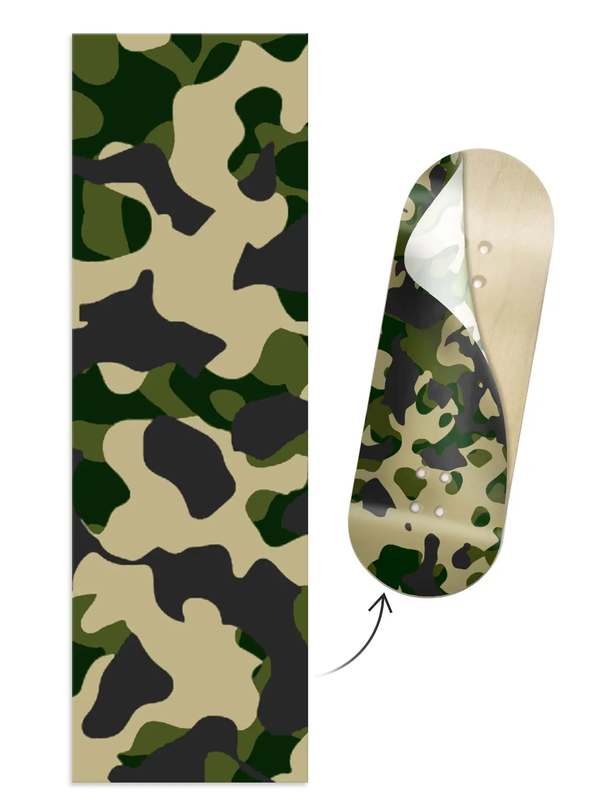"Hidden Camo Colorway" Colorblock Fingerboard Deck Wrap - 35Mm X 110Mm 1