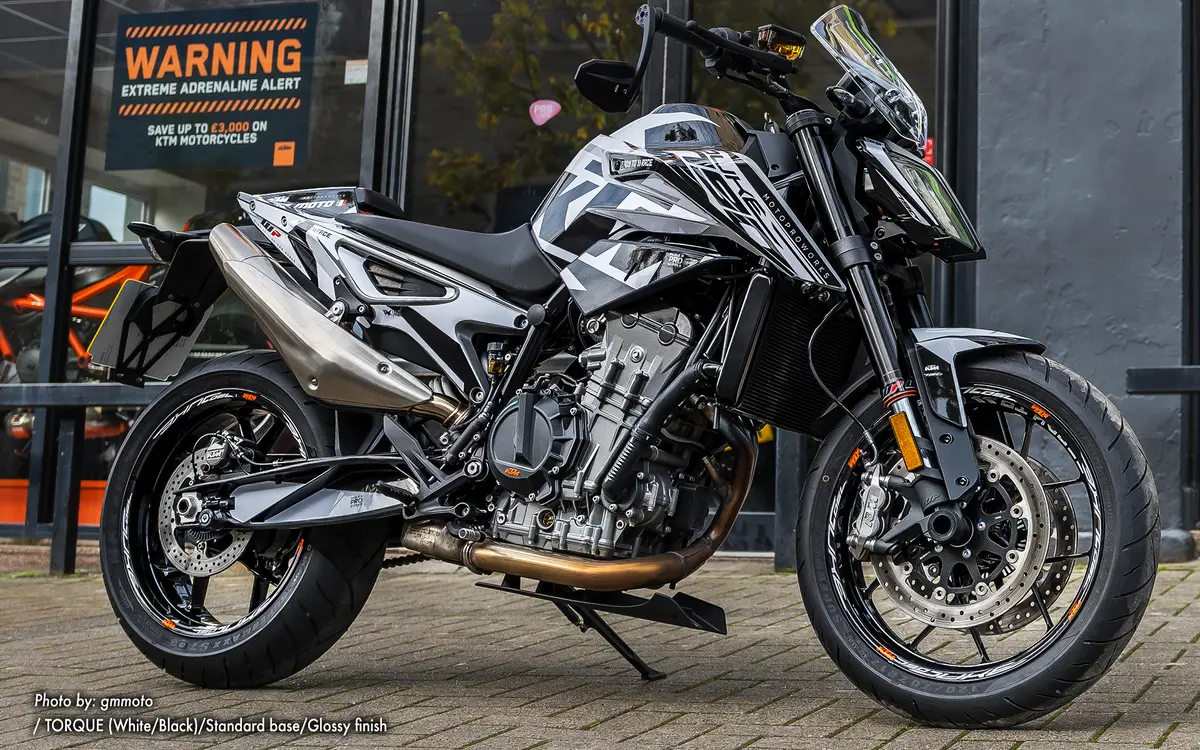 Ktm 790 Duke Graphics - "Torque" (White/Black) 2