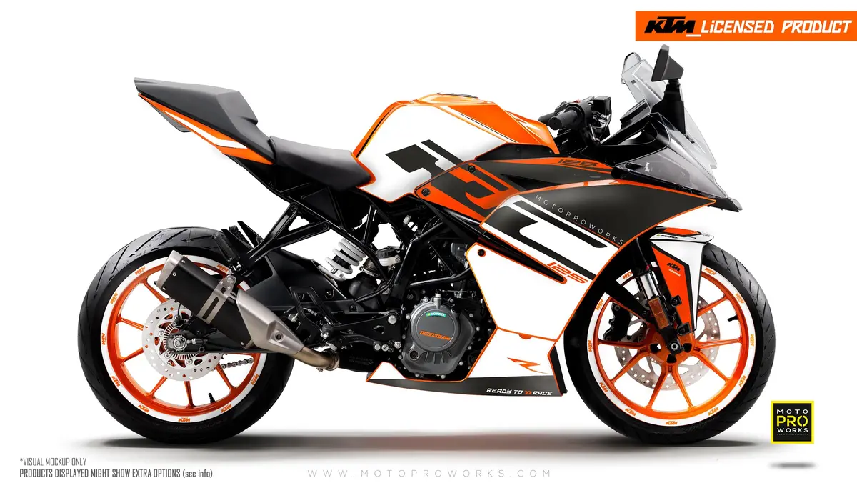 Ktm Rc 125/200/250/390 Graphics - "Torque" (White/Black/Orange) 1