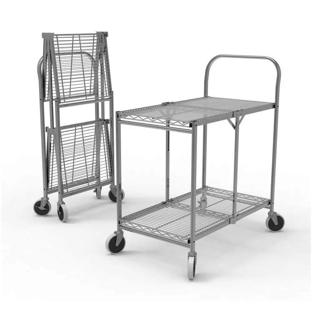 Two-Shelf Collapsible Wire Utility Cart 1