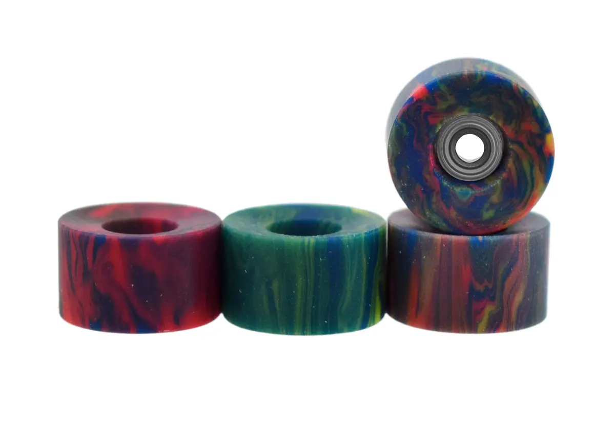 Apex Crusier Wheels - 61D Urethane - Abec-9 Bearings - "Tie Dye Swirl" 1