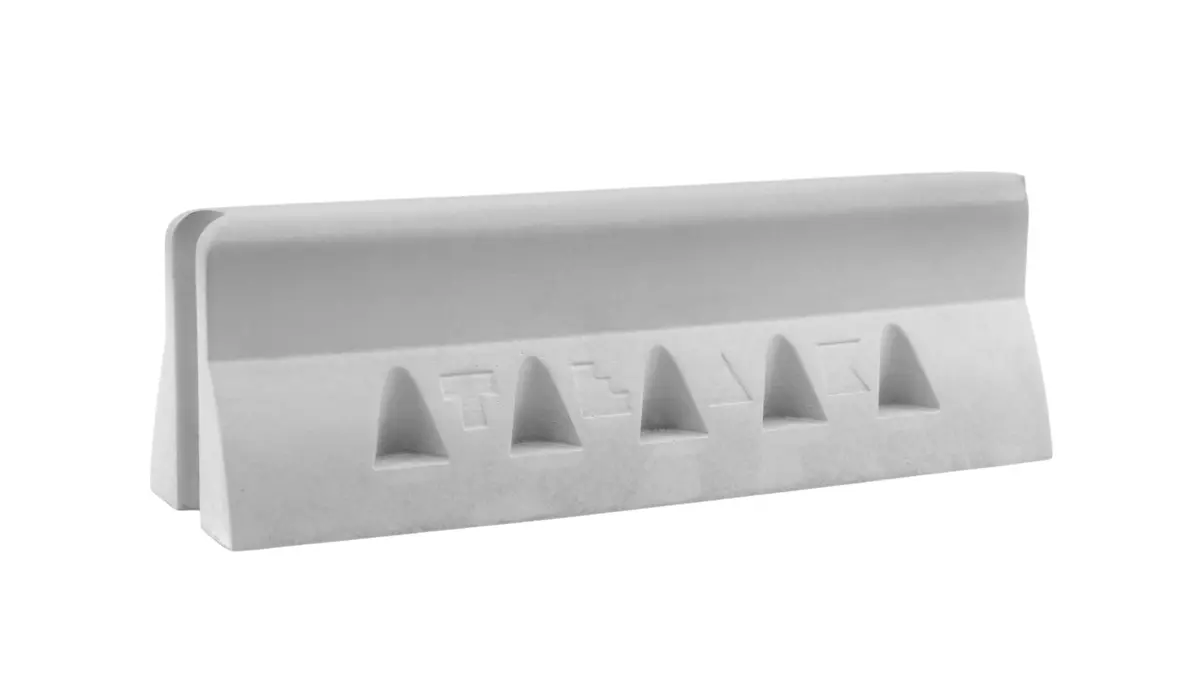 Monument Series Concrete Jersey Barrier - 7" Long, 2.25" Tall - "Sterling Gray" Colorway 1