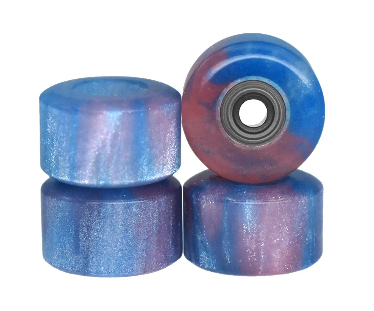 Apex New Street, Geode Series Wheels - 77D Urethane - Abec-9 Bearings - "Tanzanite Swirl" 1