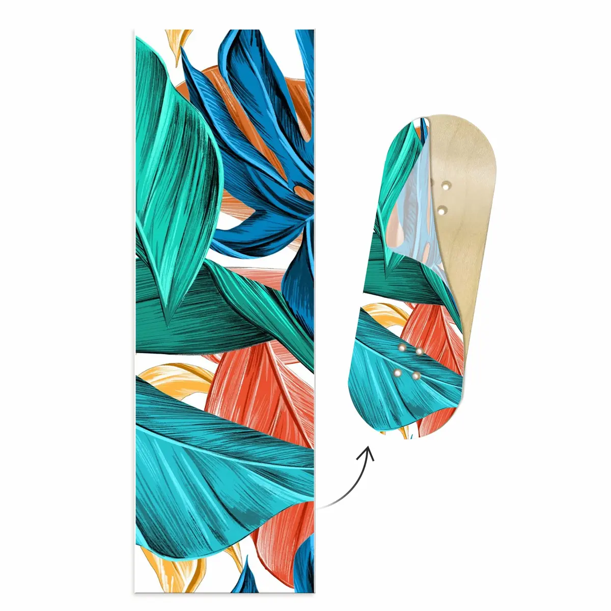 Limited Edition "Colored Leaves" Deck Graphic Wrap - 35Mm X 110Mm 1