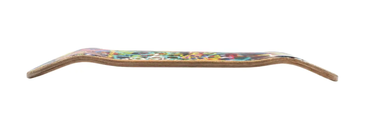 Heat Transfer Graphic Wooden Fingerboard Deck, "Graffiti Wall" - 34Mm X 97Mm 2